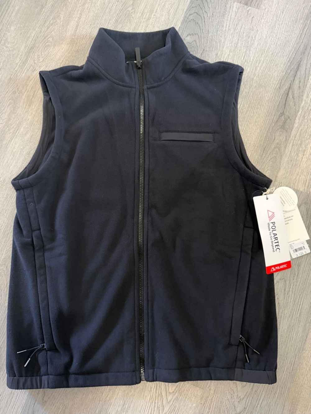 Men's Black Polartec Fleece Vest - Full Zip